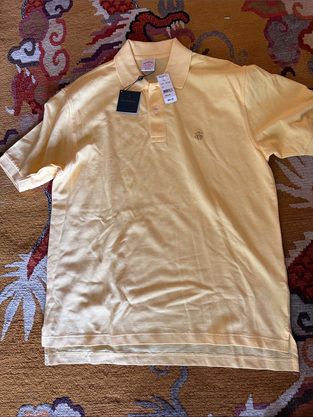 Brooks Brothers Classic Men's Polo Shirt - Light Yellow medium